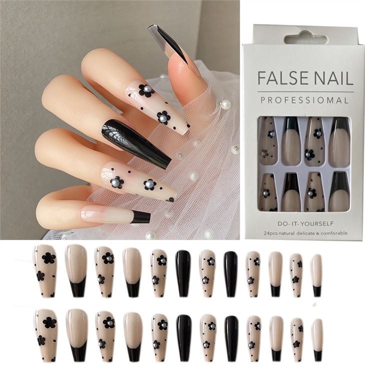 Flower Peral Fake Nails Designs